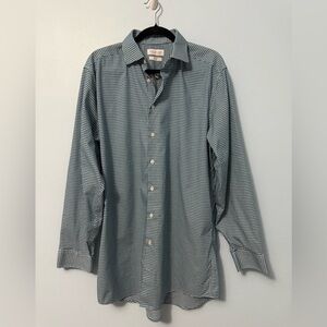 Michael Strahan Men's Blue Checkered Shirt Size 17 X-Tall